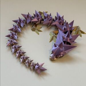 Purple and Gold Spiked Dragon Figurine